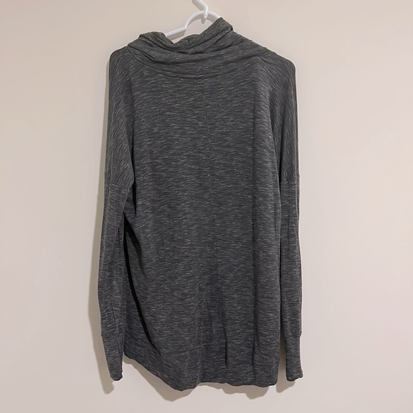 ATHLETA Marbled Gray Cowl Neck Pullover Long Sleeve - Picture 6 of 6